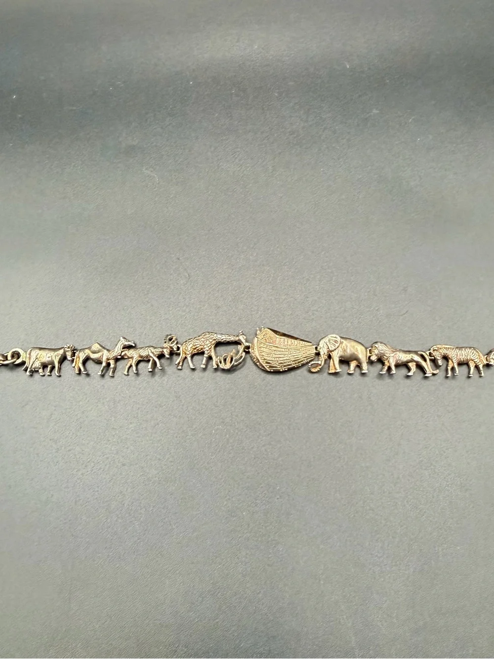 Vintage Sterling Silver 925 SMS Noah’s Ark Bracelet Sz 7 Bible Religious Jewelry